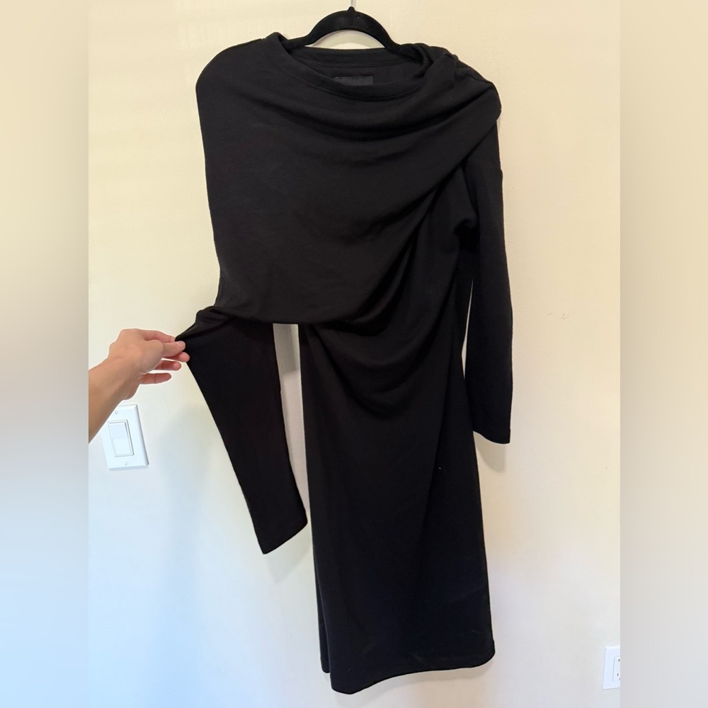Bitte Kai Rand Women's Dress Wool Drapped Asymetrical Size M